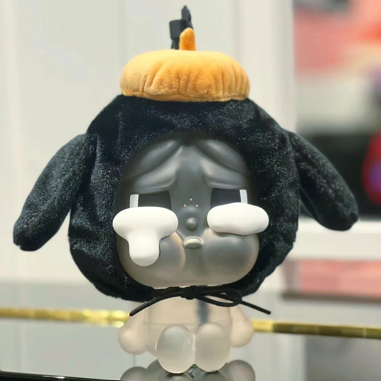 Crybaby Encounter Yourself Plush Straw Doll Black Hat Cry Baby Figure Toy Art Designer Decoration for Office Home Gift