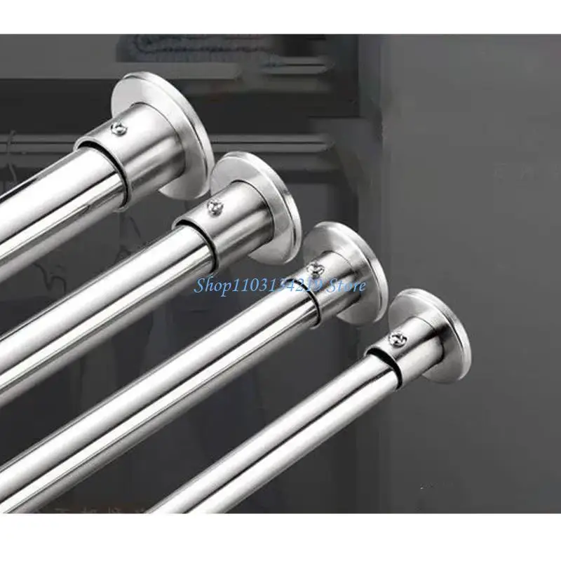 N5KC Stainless Steel Closet Wardrobe Rod Holder Socket End Support for Wardrobe Rod