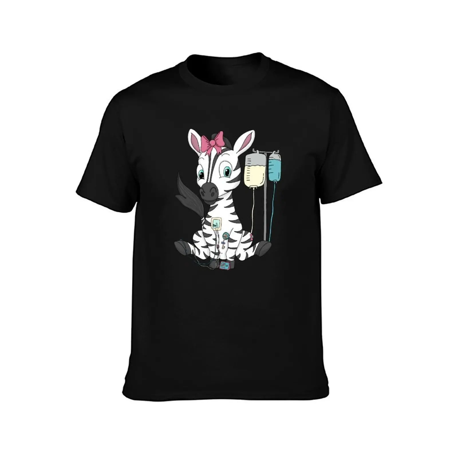 Zebra Tubie T-Shirt Summer Casual Cotton Tee Oversized Streetwear Tops Vintage Graphic Print Loose Fit Short Sleeve