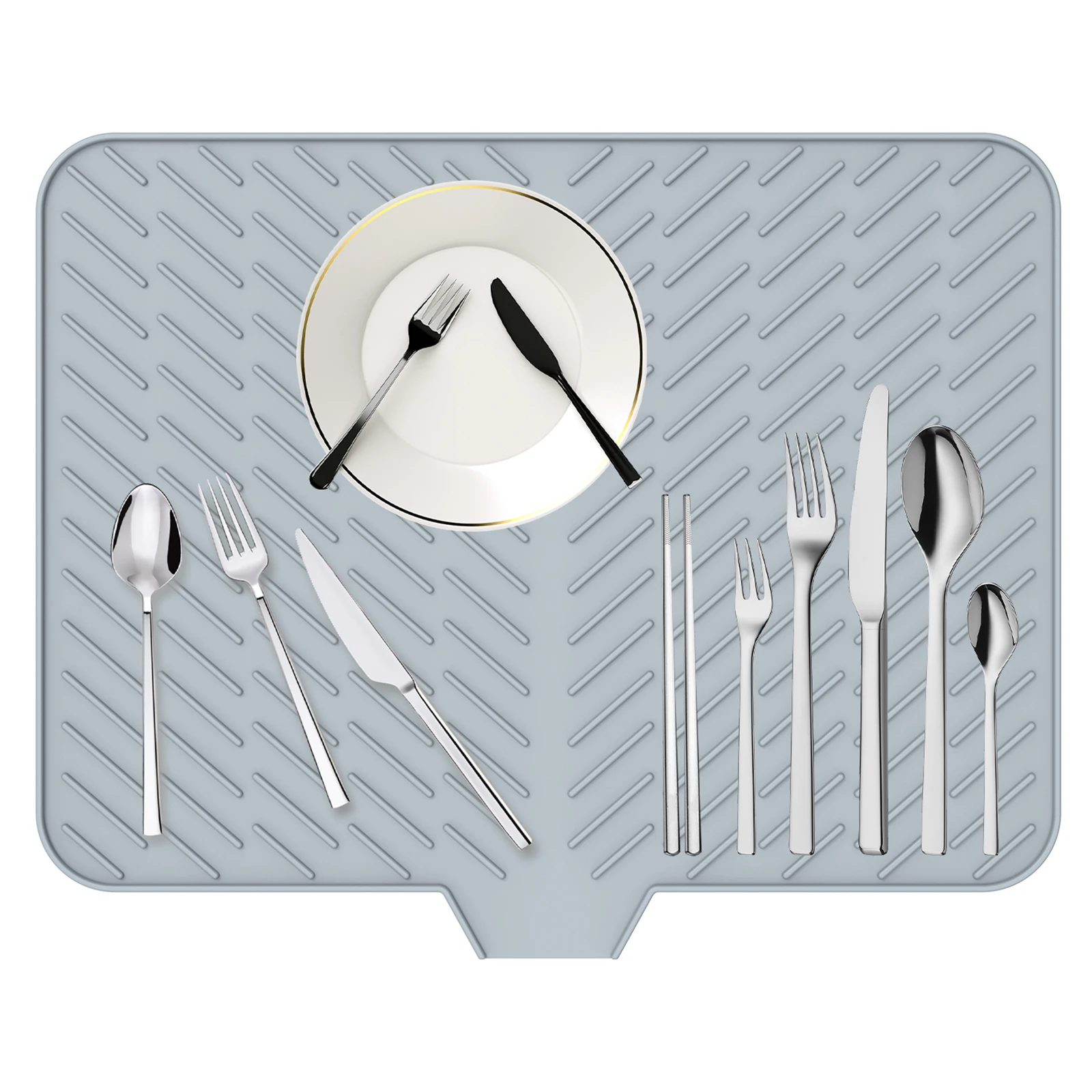 

Силиконовый нескользящий обеденный коврик, универсальный кухонный дренажный коврик с наклонным дренажным выходом, дренажный коврик для кухонных инструментов