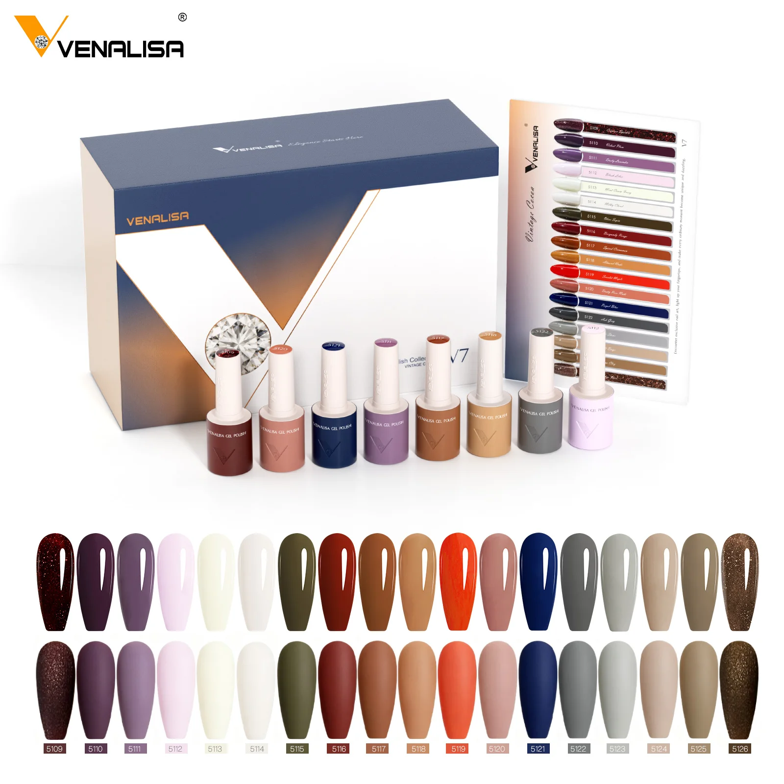 VENALISA 10mI Nail Gel Polish Set 18 Colors UV LED Autumn Winer Soak Off Long Lasting High Gloss Base Top Coat for Salon DlY