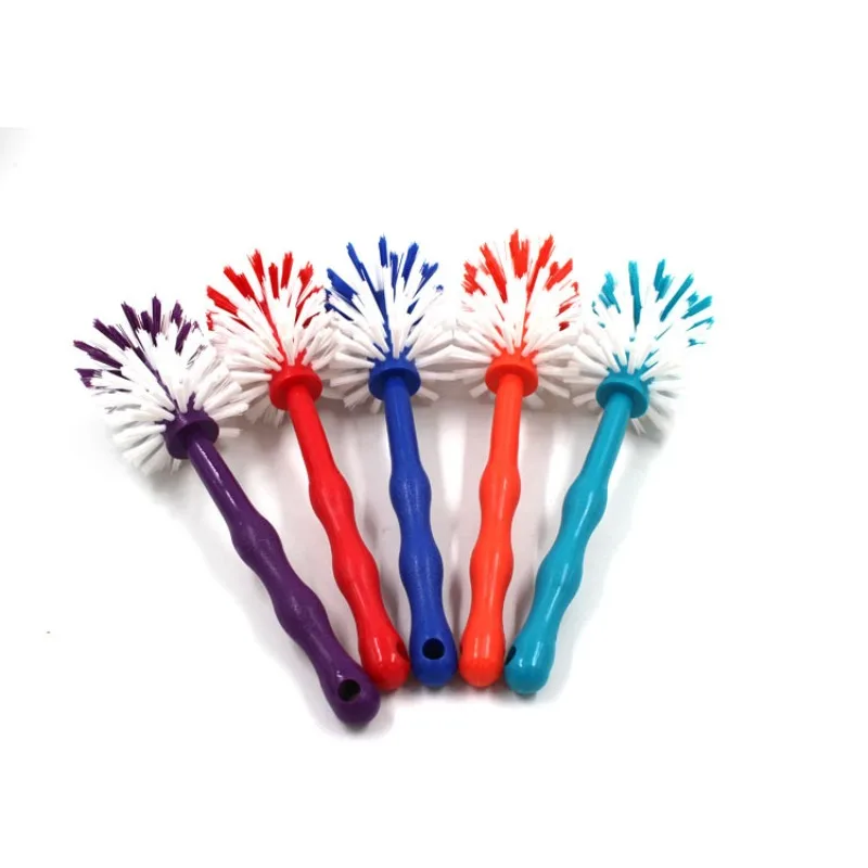 Jujian hot selling deburring   plastic handle nylon brush pot wall cleaning brush hard brush cup wholesale