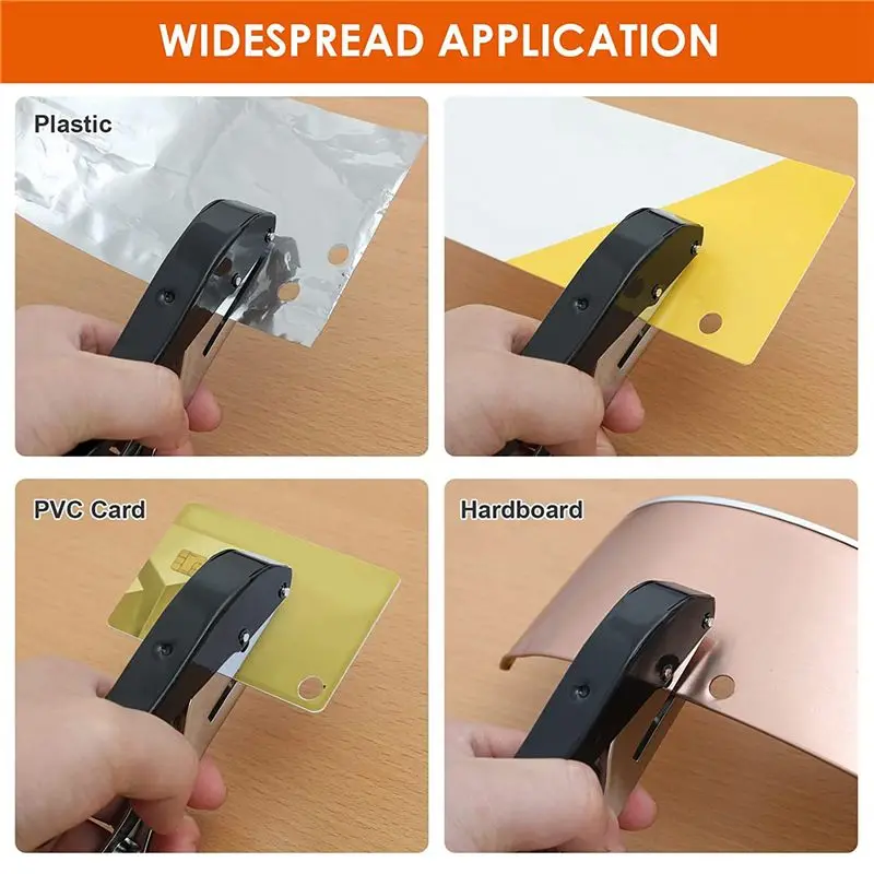 -[33A Tvdae] 5X Hole Punch 3/8 Inch-10Mm Single Hole Hole Punch, Heavy Duty Hole Punch Single, Portable Handheld Long Hole Hole