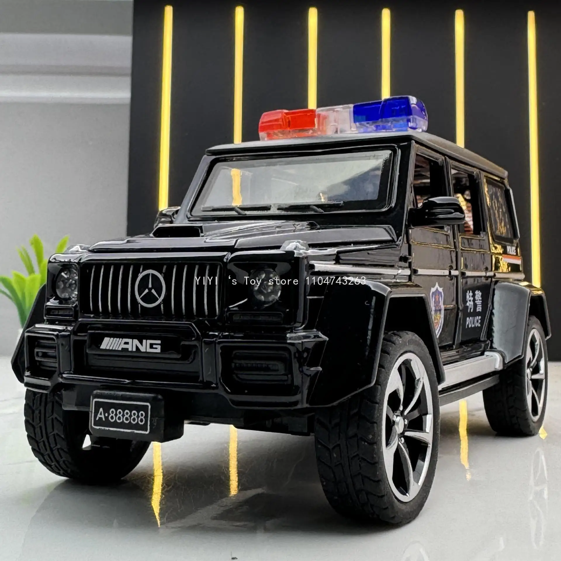 

1:32 Mercedes Benz G63 Police Car Alloy Models Sound and light Diecasting Toy Cars and Collectible Gifts A20