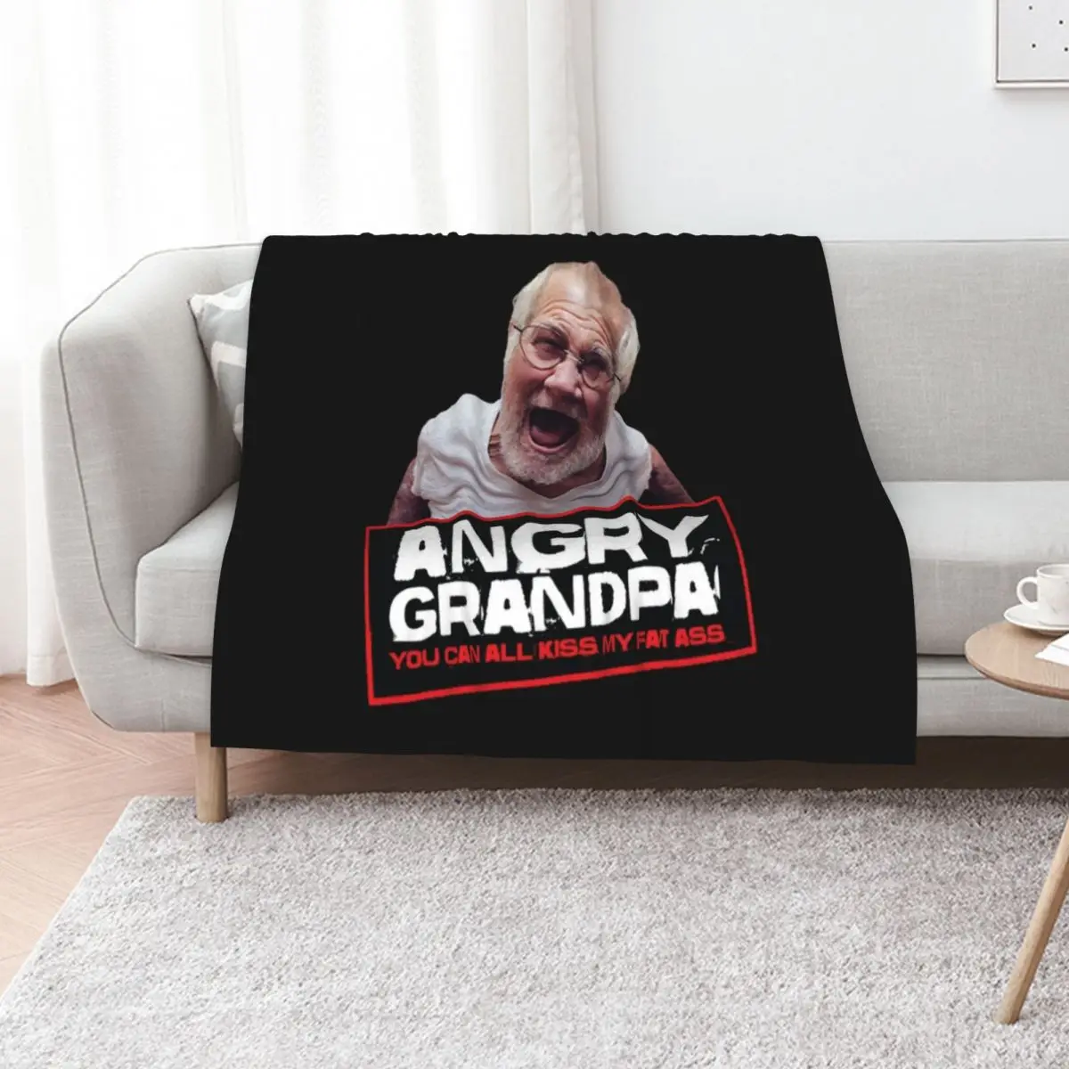 

angry grandpa Throw Blanket Furrys Blankets For Baby For Baby Thins Blankets
