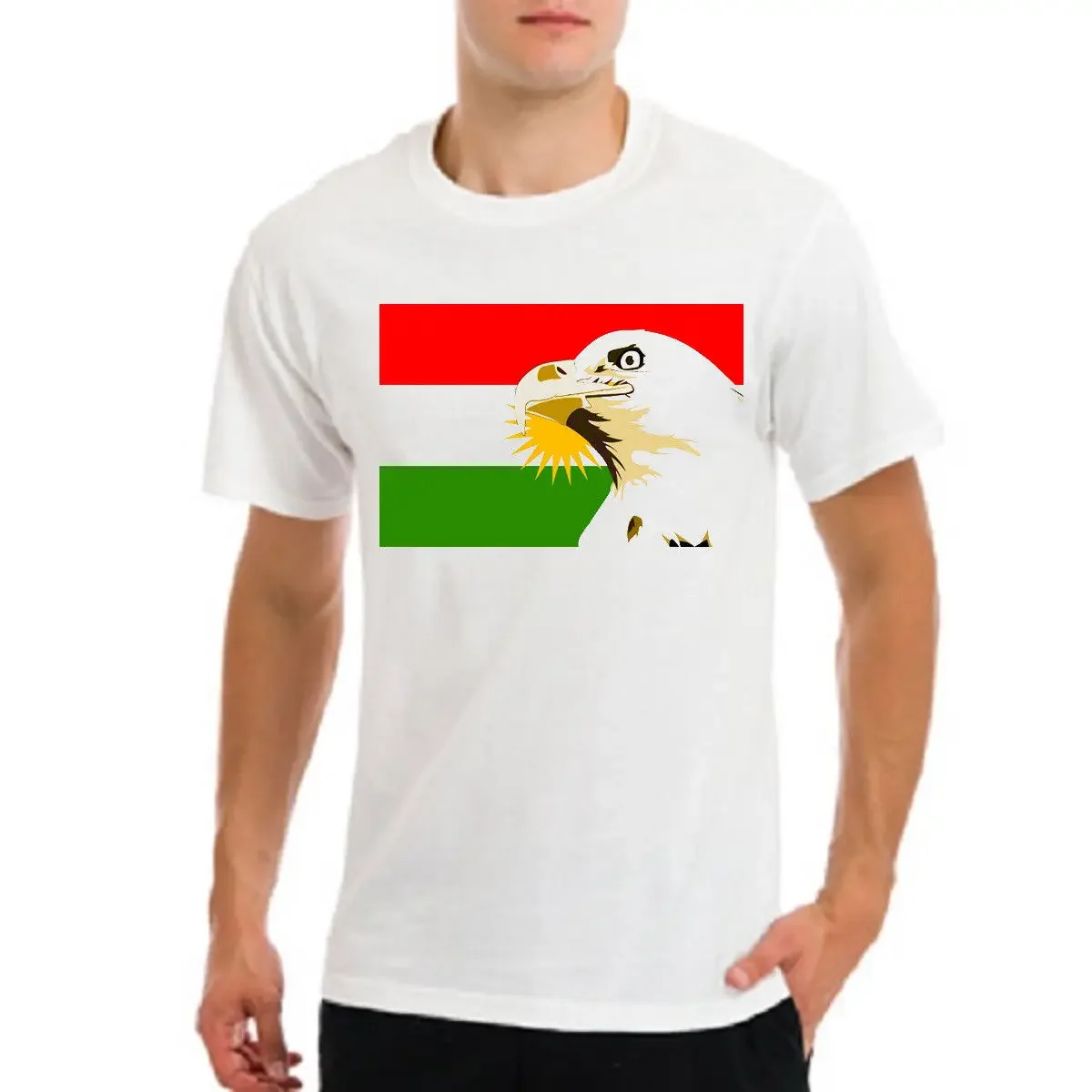 2019 Summer Mens Print T-Shirt Free Kurdistan Kurdish Flag Logo Emblem Eagle Symbol Isi Iaq Syria T-shirt Tee  T Shirt