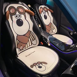Cojín de asiento de coche de dibujos animados, transpirable conjunto completo de lino, bonita funda de cojín de asiento, decoración de moda, accesorios interiores universales, nuevo