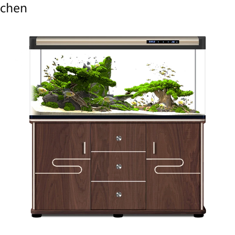 

DSA large, medium and small lazy water-free ultra-white glass aquarium household ecological goldfish tank