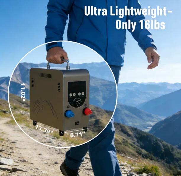 Portable Constant Temperature Water Heater Smart Shower for Camping 6L Outdoor