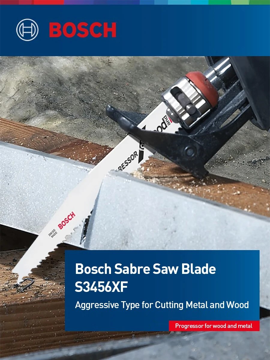 

Bosch Saw Blades S3456XF Composite Cutting Saber Saw Blade Power Tool Accessories for Wood Metal Sheets Profiles