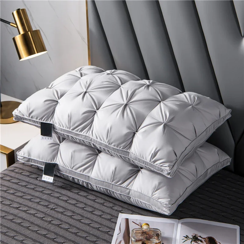 

Luxury 3D Bread White Goose Down Pillows for Sleeping Filled with 100% Goose Down Bed Pillows King Queen Size Pillow