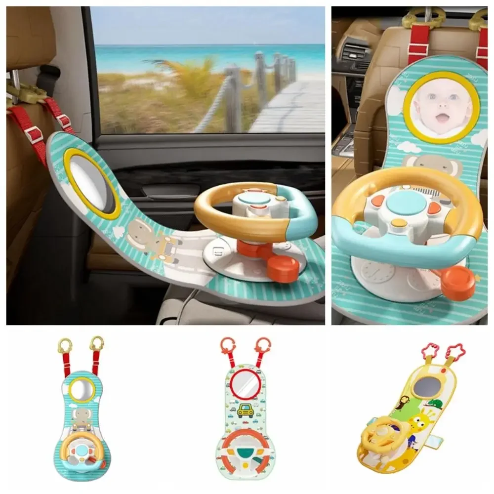 Steering Wheel Simulation Steering Wheel Car Seat Toy with Light 360 Degree Simulation Musical Steering Wheel Toy Portable