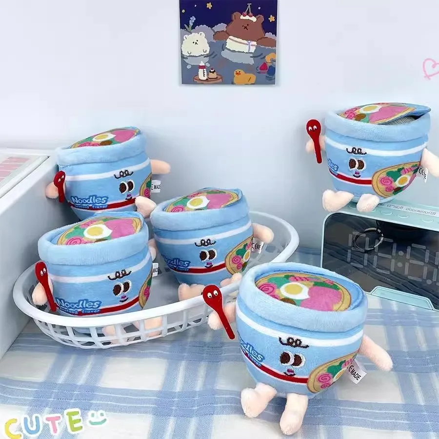 

Japanese Simulation Of Instant Noodle Bucket Plush Doll Keychain Pendant Cute Cartoon Instant Noodle Plush Doll Bag Decoration