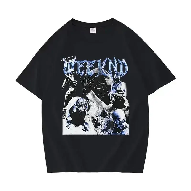 2024 New Singer The Weeknd Retro Graphic Shirt Women Hip-hop Gothic Short-sleeved T-shirt Women's 100% Cotton Oversized T-shirt