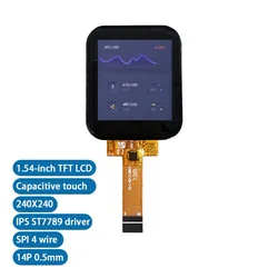 1.54 inch TFT lcd capacitive touch screen st7789 IPS 240*240 4 wire 14Pin display module(1pcs))