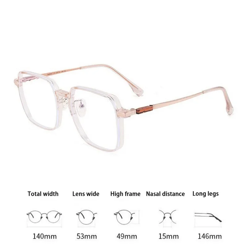 Trendy Square Frame Optical Spetacle Eyewear Eye Protection Anti-blue Light Computer Glasses Vintage Plain Decoration Eyeglasses