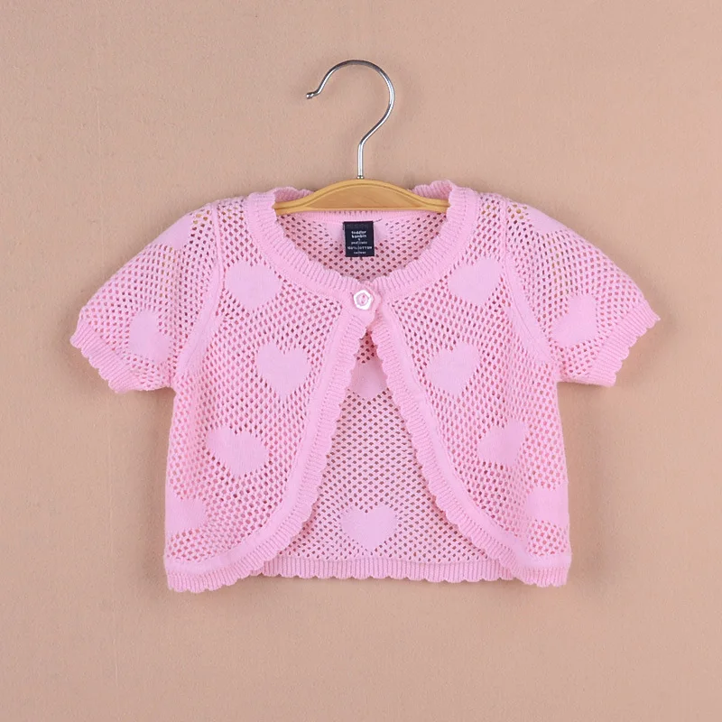 Thin Summer Baby Girl Jacket Cardigan Shawl Pink Short-sleeved Beach Coat 6 12 24 Month Baby Toddler Girl Clothes Clothes 194007