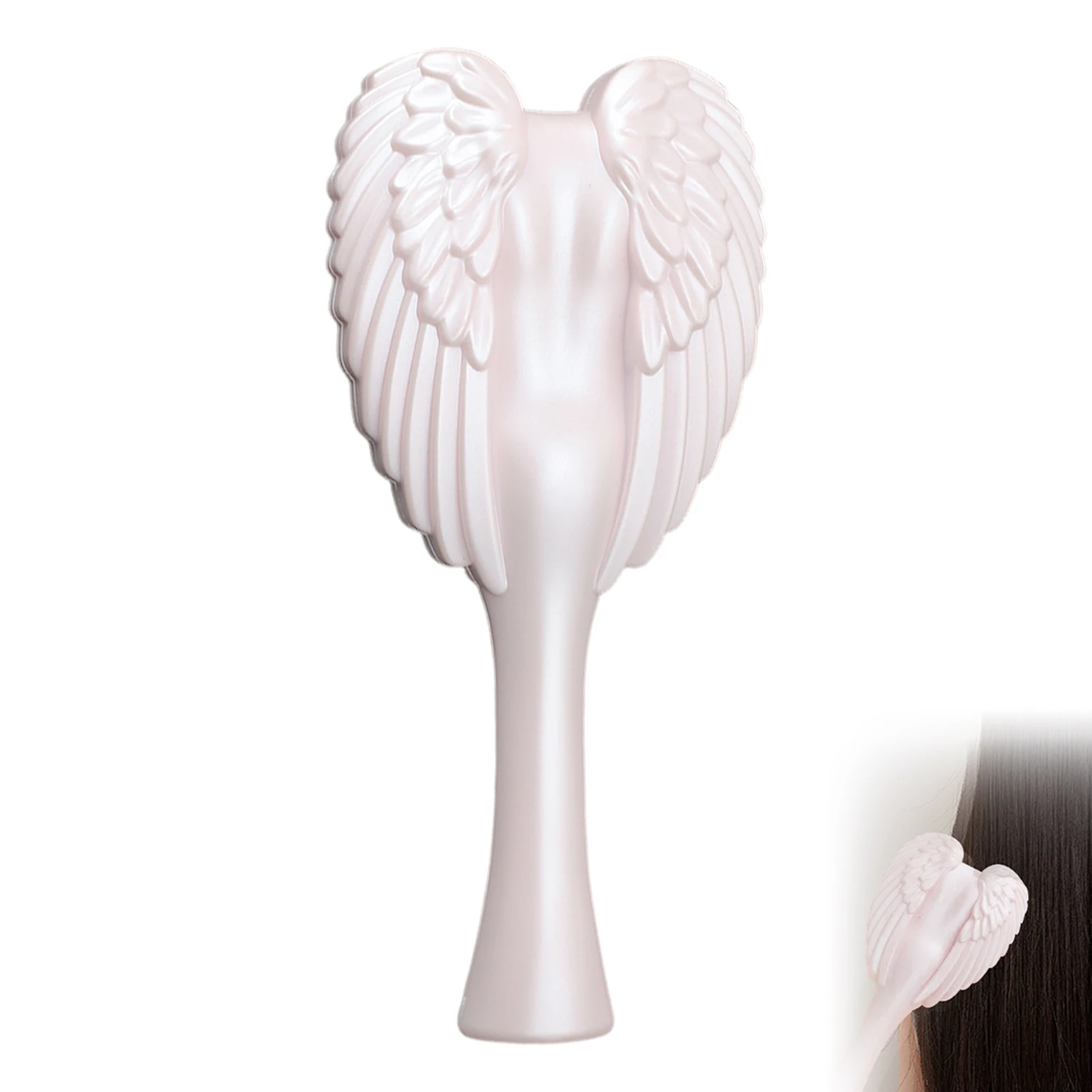 Pente de cabelo para massagem doméstica, elegante, asa de anjo, dentes largos, escova de cabelo para óleo seco e molhado, cabelo longo e grosso