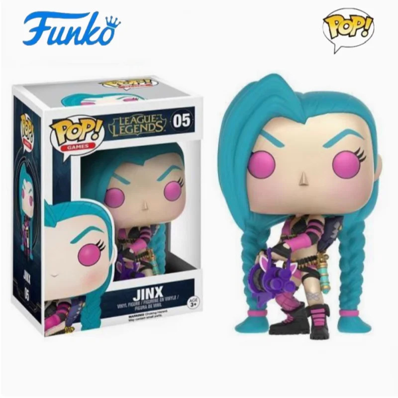 Funko POP League of Legends batalla de dos ciudades Jinx Vi figura de acción Original hecho a mano coleccionables de escritorio regalos de cumpleaños
