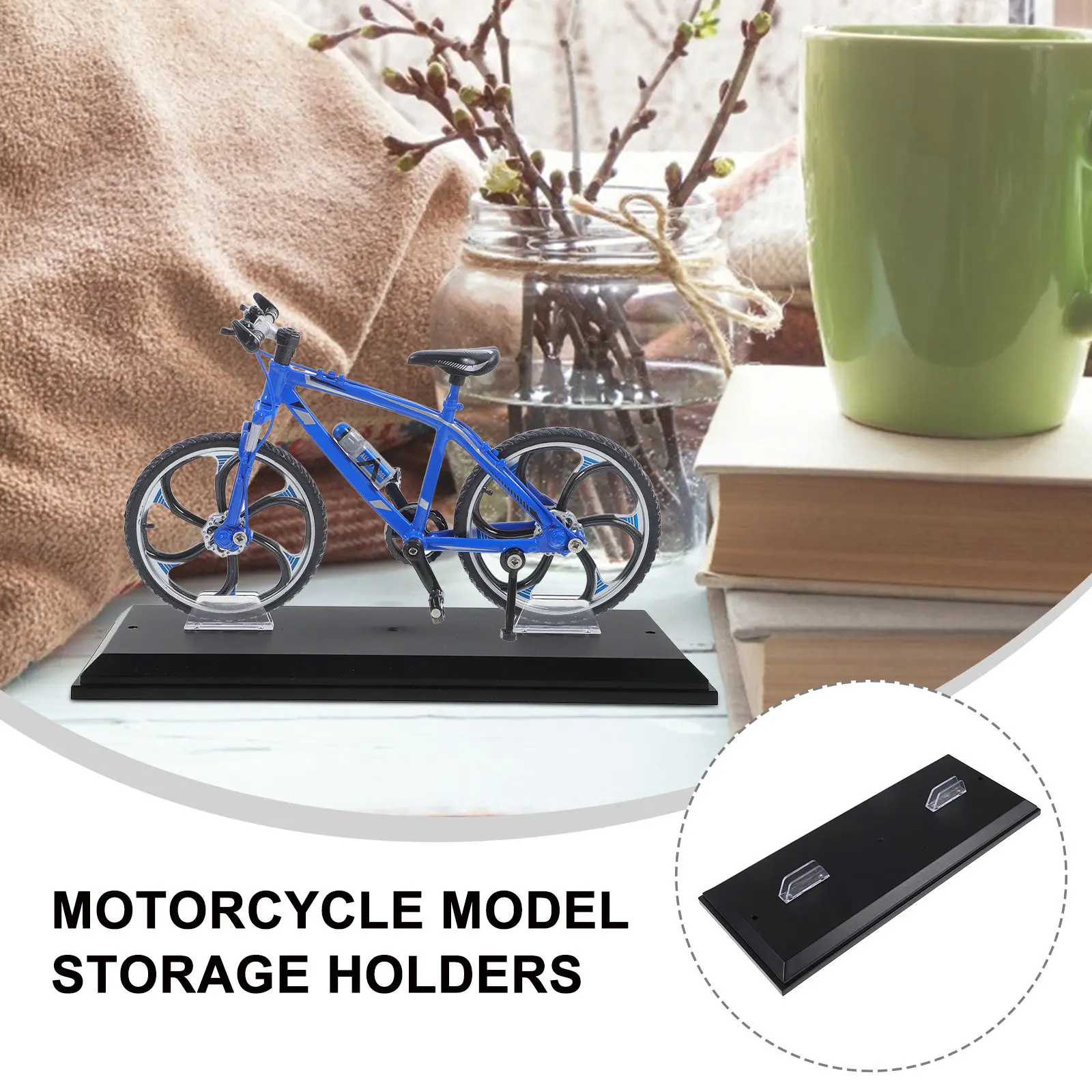 ฐานโชว์พลาสติก 3 ชิ้น ขาตั้งรูปสี่เหลี่ยมผืนผ้าขนาดเล็ก สำหรับจัดแสดงโมเดลรถจักรยานยนต์ จักรยาน บนชั้นวางหรือโต๊ะ