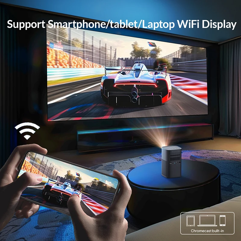 BYINTEK Arabic Supported Projector V30 In-built Battery Projector 1080P 4K DLP Education Gaming Projector For Outdoor Desert Use