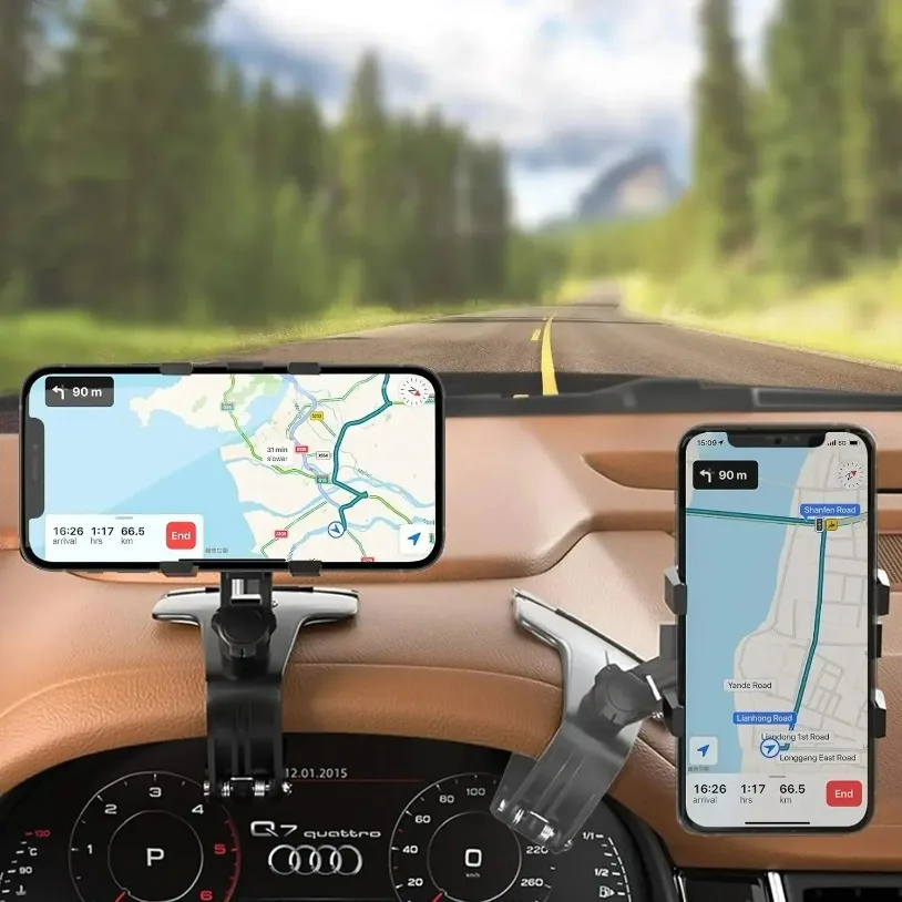 1200 °   Rotierende Autotelefonhalterung für Armaturenbrett, Handyhalterung für Auto, universelle große Klemme, kompatibel mit Autotelefonhalterung