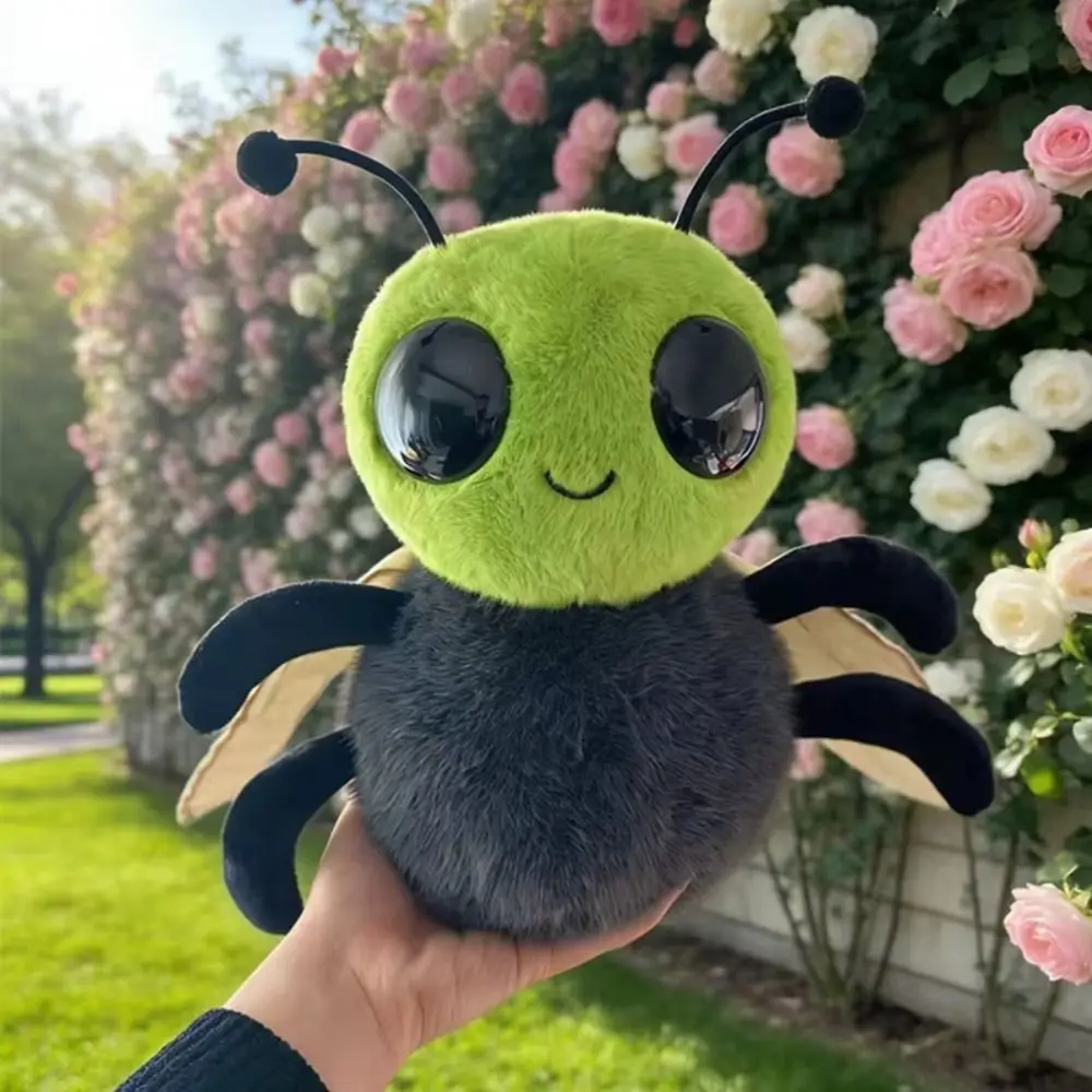 Soft Stuffed Green Headed Fly Plush Toy Creative Design Simulation Style Intresting Fly Plush Keychain Desk Ornament Big Eyes