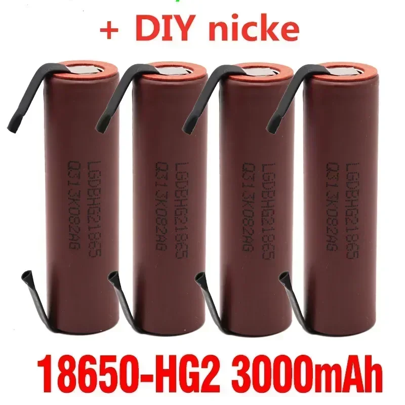 100% Original Large Capacity 18650 Lithium-ion Battery 3000mAh 3.7V HG2 Rechargeable Battery with Nickel Slice Screwdriver