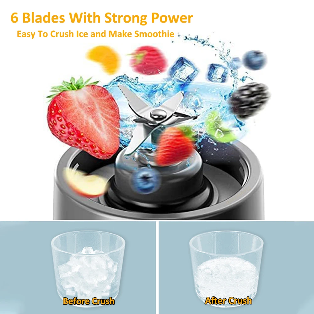 Portable Bottle Blender Electric Fresh Juice Blender Mini Fruit Juicer Blender Rechargeable Smoothie Mixer Juice Making Machine