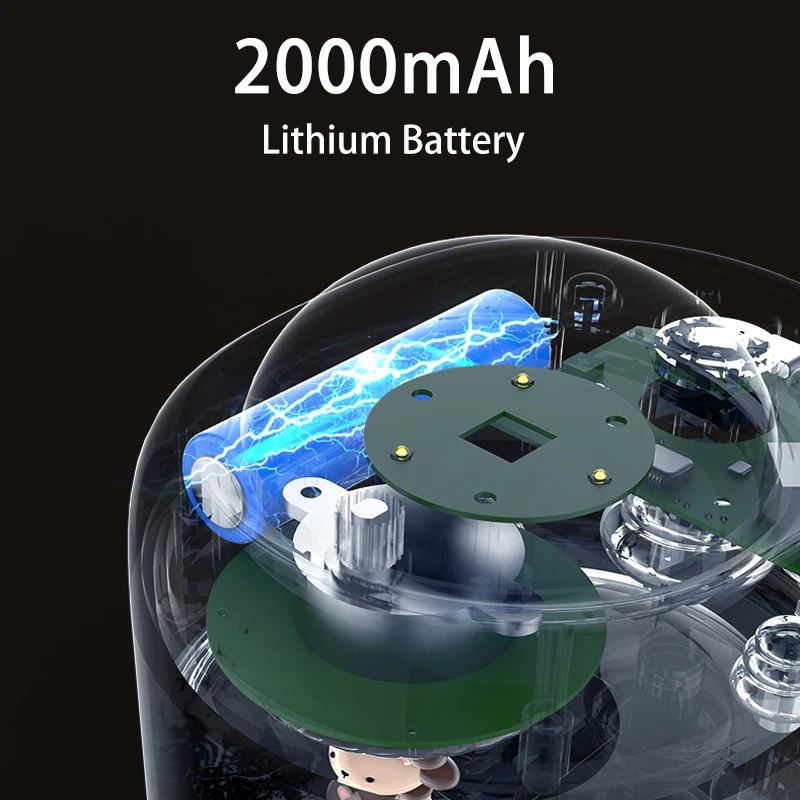 로맨틱 스카이 프로젝션 램프 장착 휴대용 공기 가습기, 다채로운 야간 조명, USB 충전식 미스트 메이커, 3 개 포함, 2000mAh 배터리, 신제품