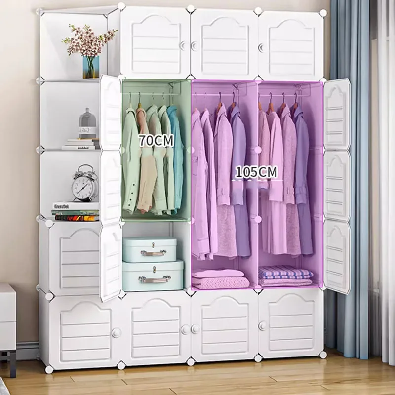 Simple Open Wardrobe Nightstands Cube Display Door Makeup Shelves Kids Mobiles Fabric Closet Jewelry Muebles Salon Furniture