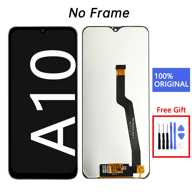 Tela LCD para samsung galaxy A10 a105f a105m, peça sobressalente com moldura