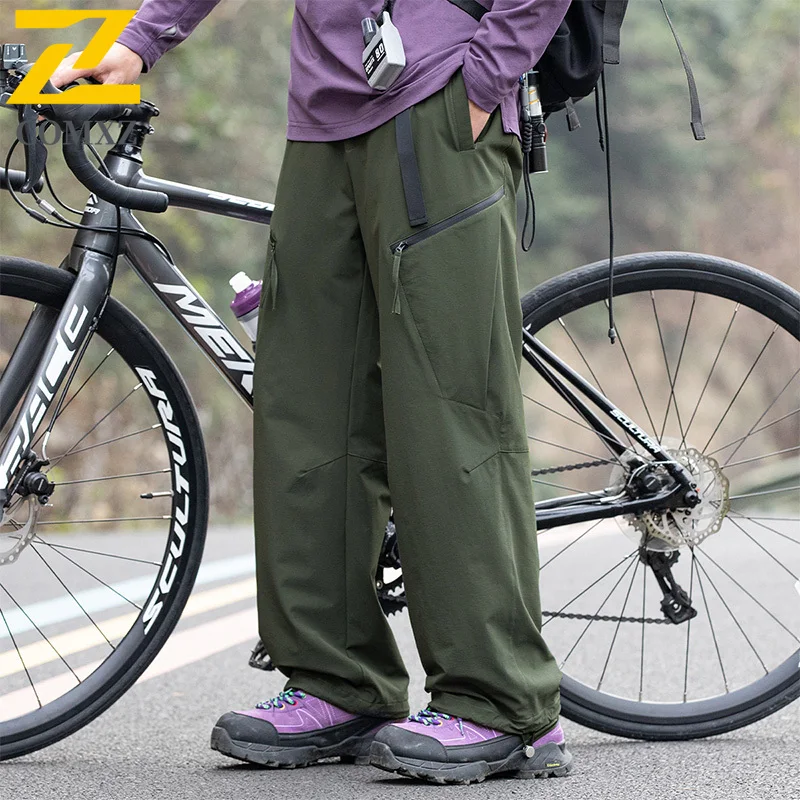 Mens Cargo Pants New Autumn Adjustable Buckle Waist Lightweight Casual Trousers Outdoor Jogging Training Utility Fashion Comfort