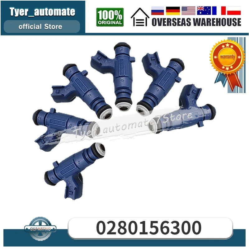 

6PCS Fuel Injectors For Volvo XC90 S80 XC70 V70 XC70 XC60 3.2L L6 0280156300 92068193