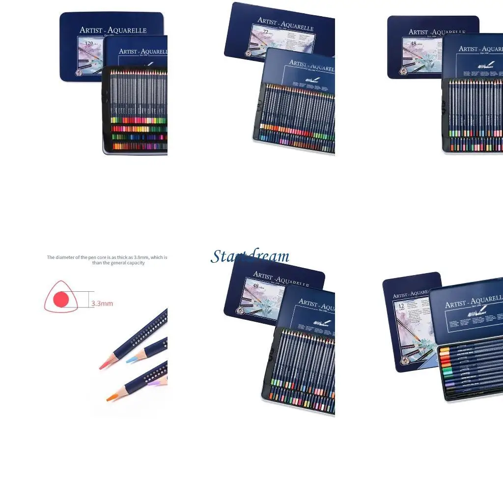 

Colored Pencil with Fine Brush Artist Art Supplies for Sketching Coloring K92C