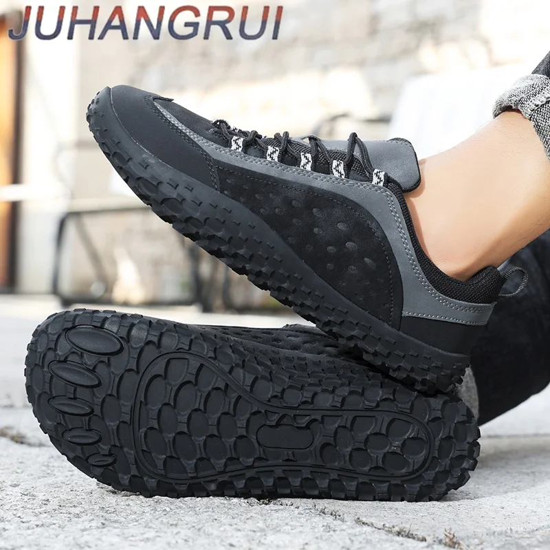 Unisex Wide Toe Barefoot Shoes for Men Outdoor Trail Running Walking Shoes Light Breathable Sneakers Non-slip Wear-resistant