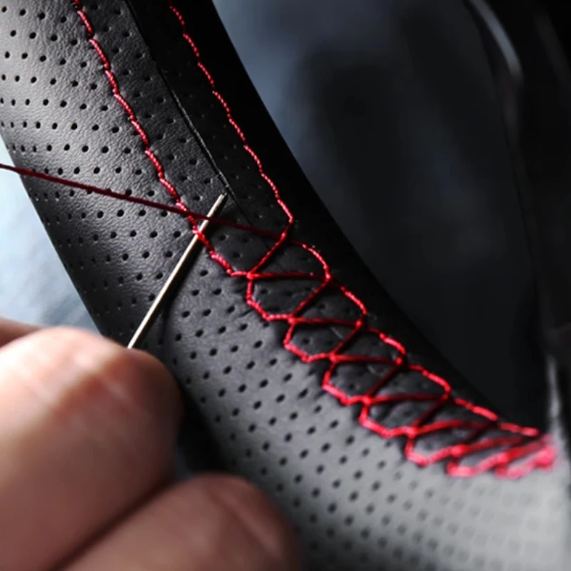 DIY بها بنفسك اليد مخيط المضادة للانزلاق تنفس الجلود غطاء عجلة القيادة التفاف ل EXEED LX STERRA ET/ES 2024 اكسسوارات السيارات الداخلية