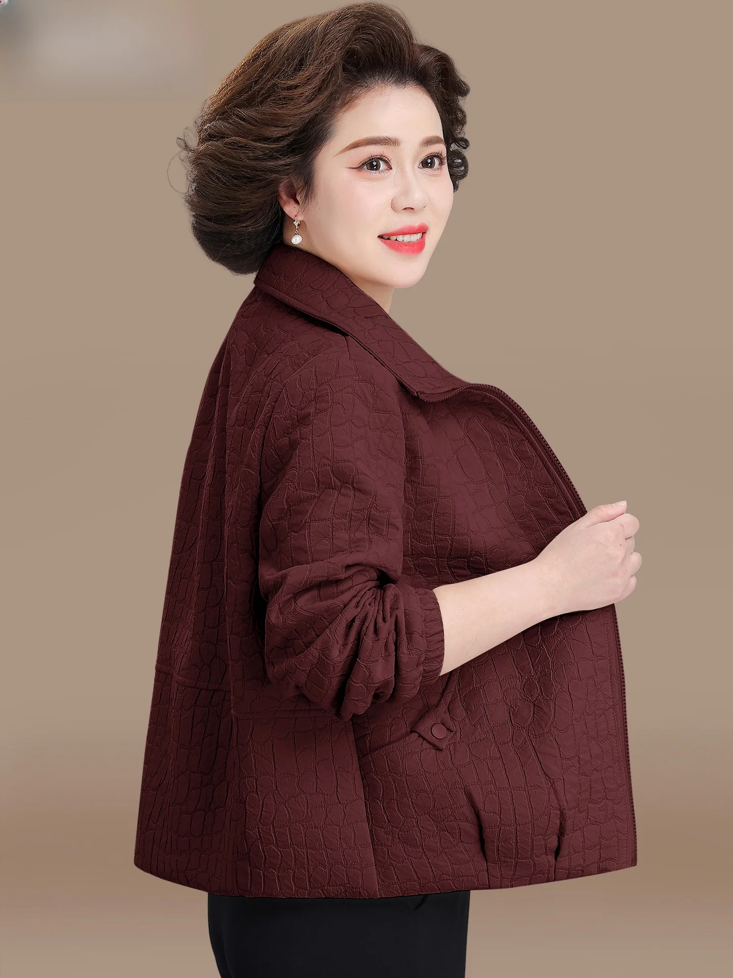 

Spring Casual Jaet Women's Coat Large Size Windbreaker for Middle-Aged And ly Comfortable Loose Fit Zipper Closure