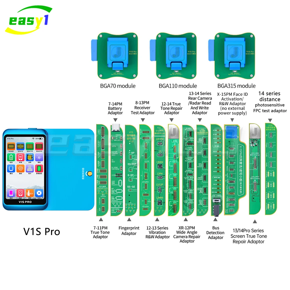 JCID V1S PRO Strongest Programmer BGA315 BGA110 BGA70 Compatible with Old Modules of PRO1000S and V1SE For iPhone iPad Repair