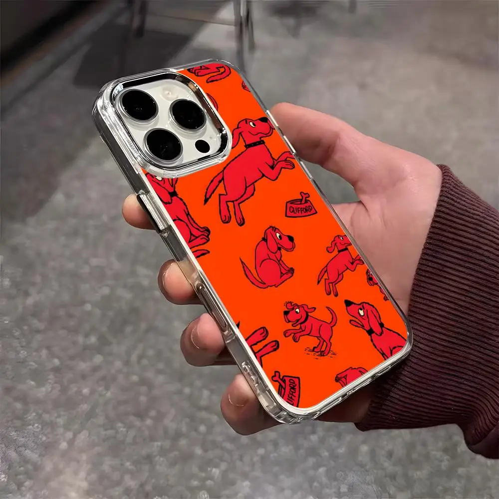 Clifford The Big Red Dog Phone Case For IPhone 17 Air 16 E 15 14 13 12 11 Plus Pro Max Electroplated Transparent Soft Shell - view 5