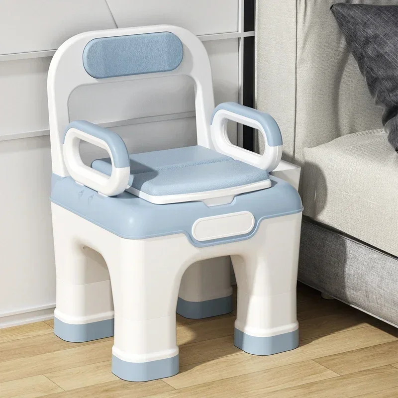 

Portable Comfort Commode Chair - Easy-to-Use Sanitation Seat with PU Soft Cushion Ideal for Elderly and Pregnant Women