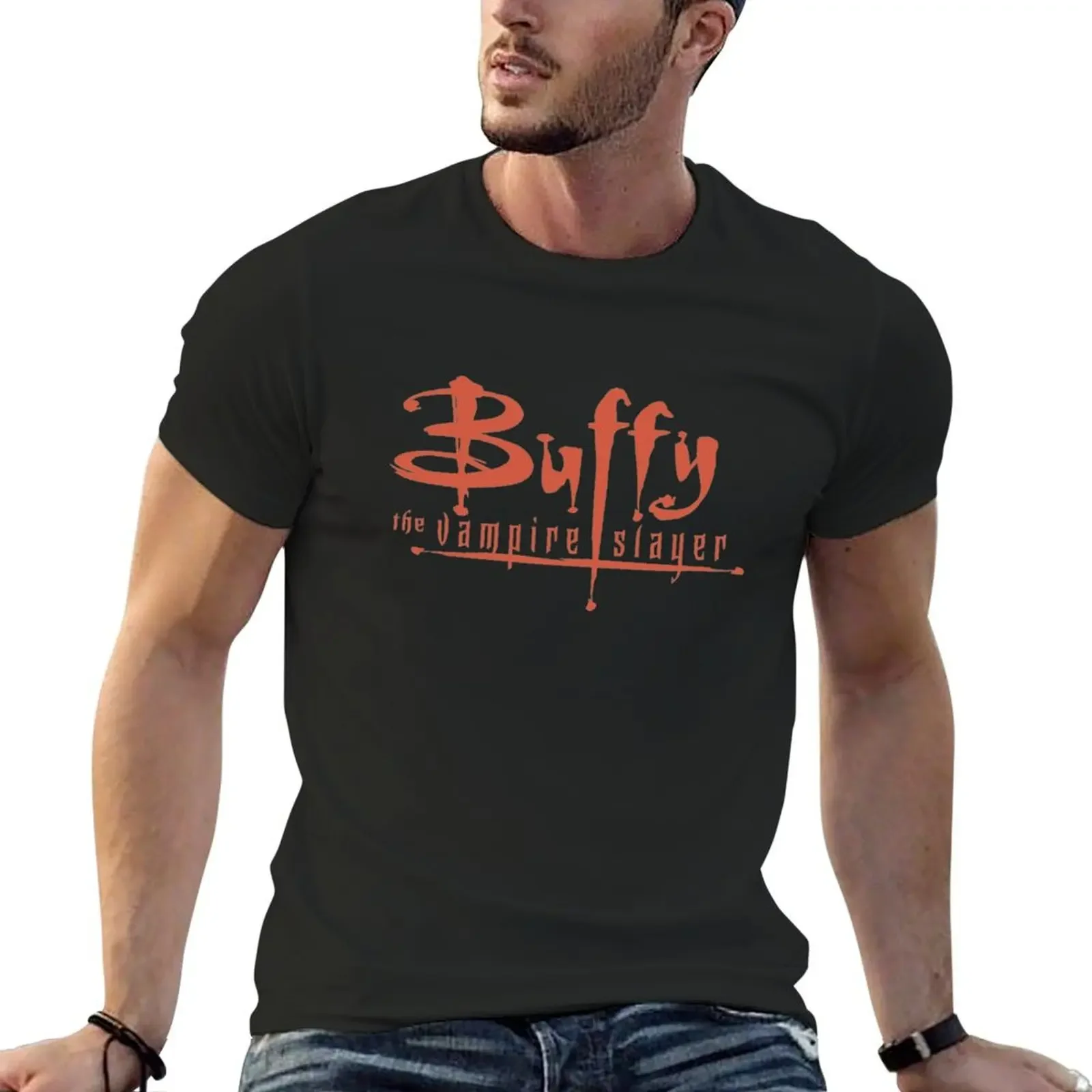 

Buffy Main Title Design Red T-Shirt vintage graphic tee cotton graphic tees quick-drying black t-shirts for men