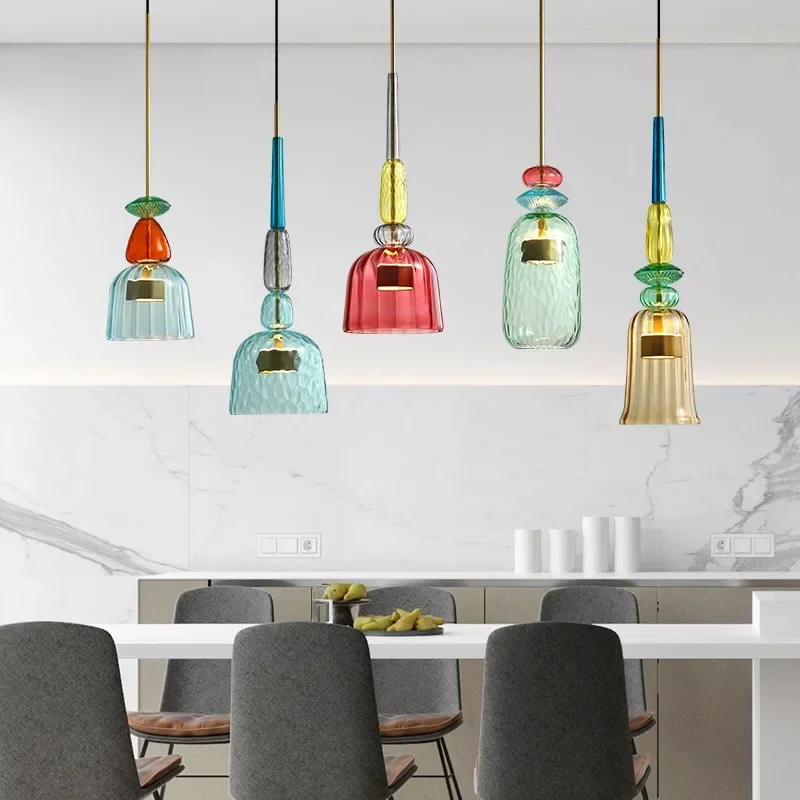 modern color candy led pendant lamps para o quarto das criancas unica cabeca vidro pendurado decoracao de casa restaurante luminarias quarto 01