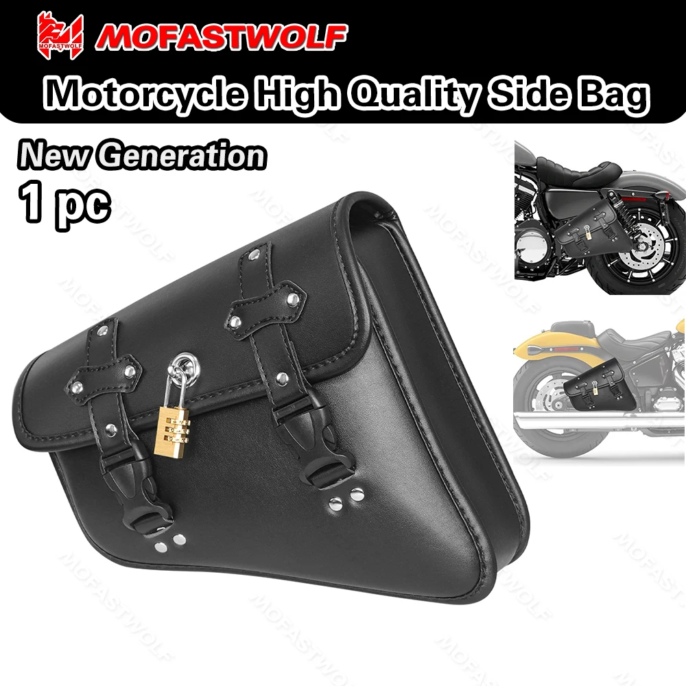 Universal cruiser prince motorcycle For Harley Honda Lron 883 1200 48 Street Bob Low Rider S Fat Bob Side bag saddle bag