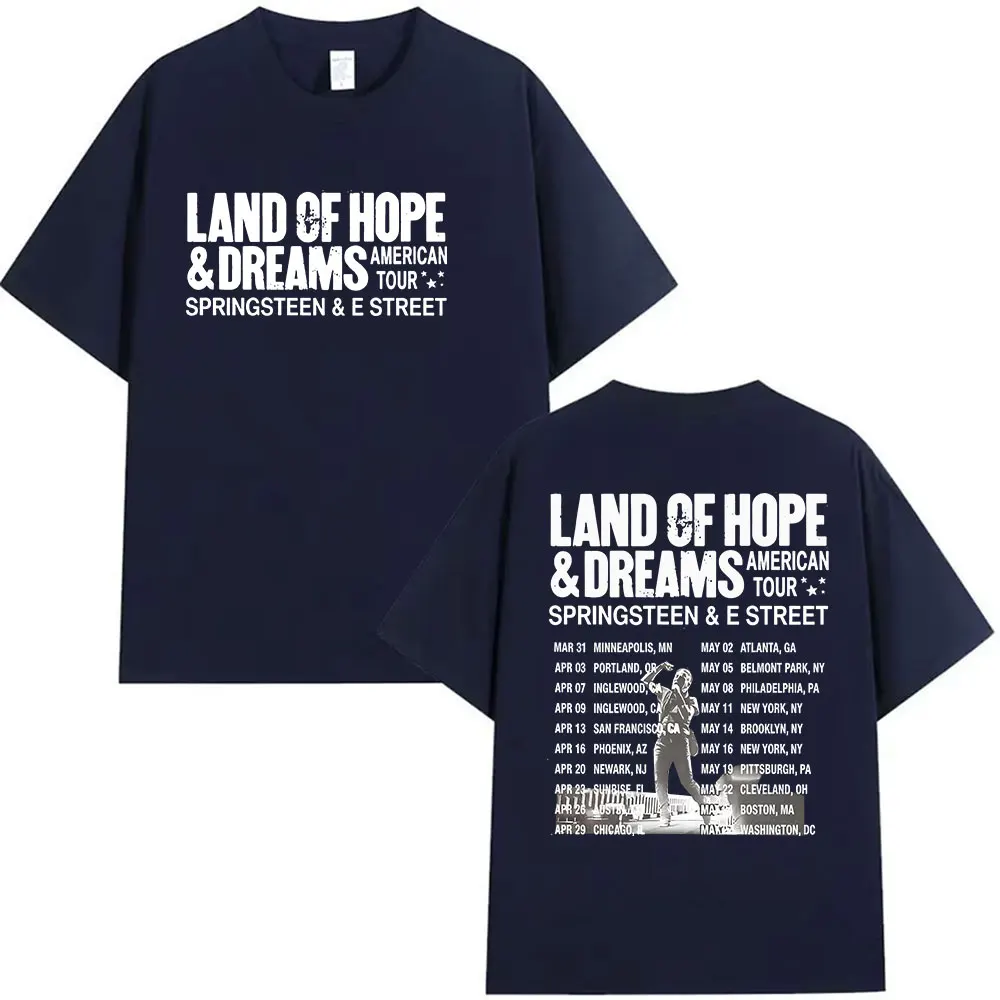 Bruce Springsteen Land of Hope & Dreams Tour 2026 T Shirt Men's womenVintage Oversized  T-shirt Hip Hop Gothic Clothing T-shirt