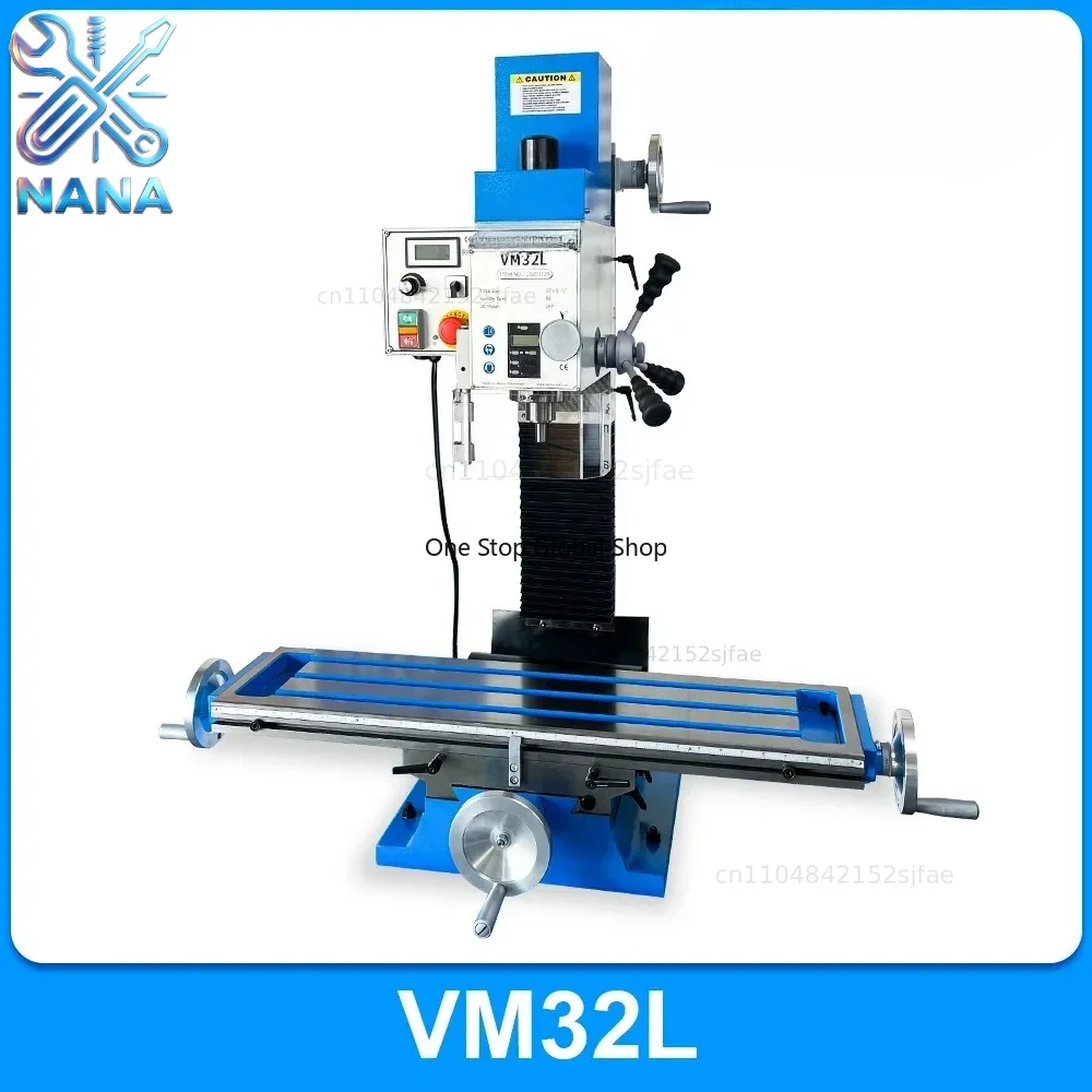 milling machine VM32L milling driling machine variable 100-2250rpm 1500W brushless Mill dril MT3 with milling cutter
