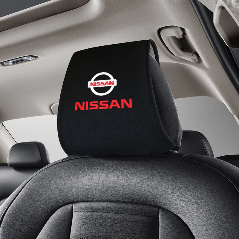 1pcs car headrest cover auto fit for Nissan Note Juke Sentra Patrol Navara Micra Leaf Almera X-trail Qashqai Car Seat Cover