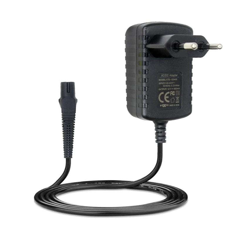 Ue plug 12v 0.4a barbeador carregador compatível com brauns série 9 7 5 4 3 2 1 barbeador elétrico substituição cabo de alimentação