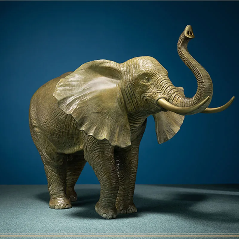 large Southeast Asia Thailand high grade GOOD LUCK bronze God elephant mascot statue HOME company business God of wealth Mammon