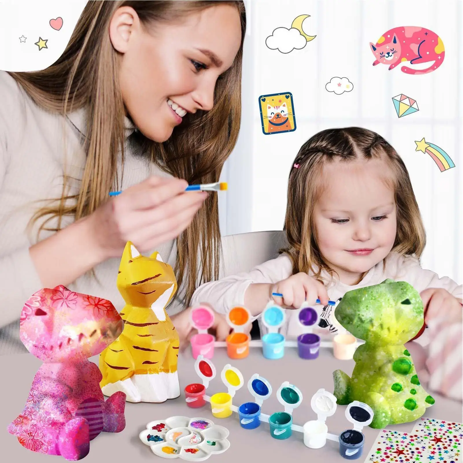 Nachtlampje Craft Kit Safe Fun Lamp Tekening Set Educatief Kunstspeelgoed voor kinderen Jongen Meisje Thuis Binnen Verjaardag Klaslokaal School